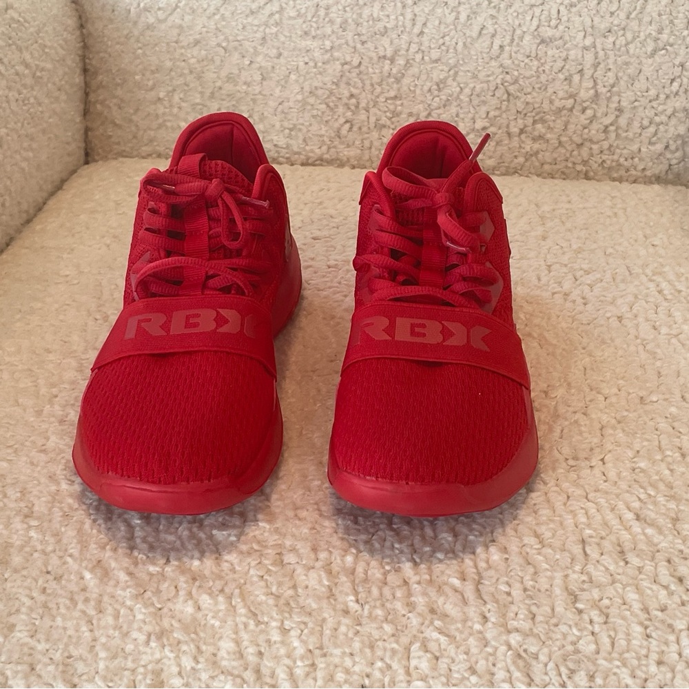 Reebok red running shoes worn 1 time